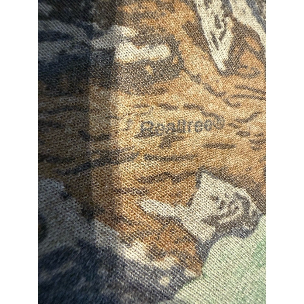 Vintage 90s Jerzees Outdoors Realtree Hardwoods Camo Crewneck Sweatshirt 2XL USA - Picture 3 of 8